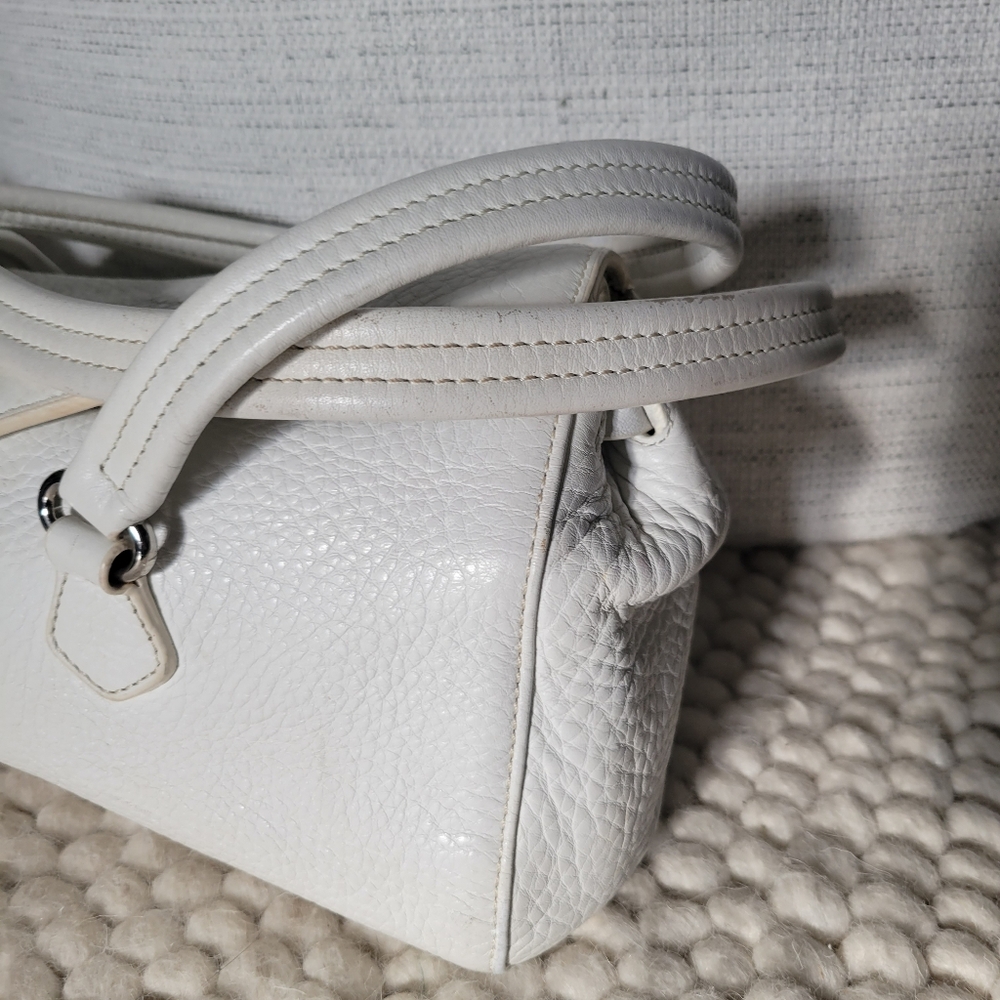 Authentic Prada Daino Bianco Leather Bag Baguette Shoulder Y2k 2000s Vintage - Picture 5 of 15